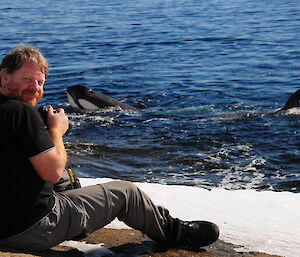 Craig with Orcas