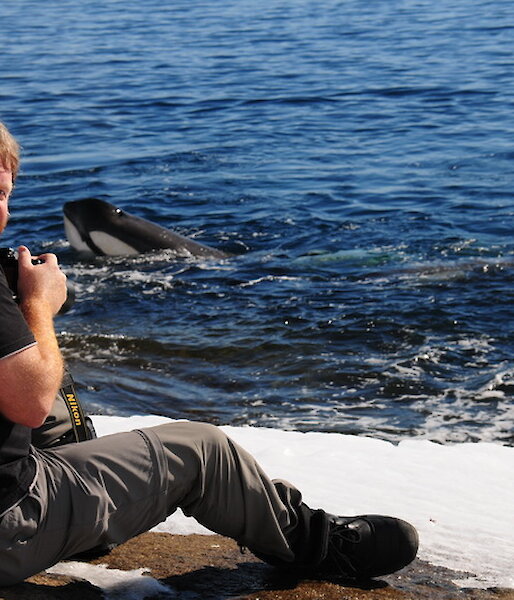 Craig with Orcas
