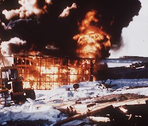 Mawson Fire 1959 — the entire power house ablaze