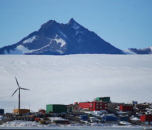 Mawson station as viewed from off shore
