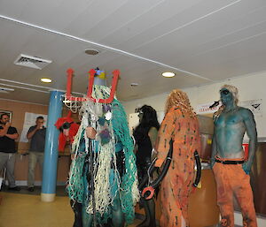 King Neptune ceremony aboard Aurora Australis features expeditioners in costumes