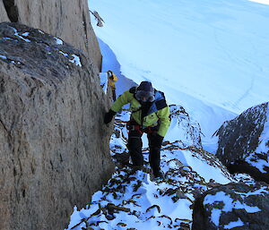 Peter L climbing Blair Peak