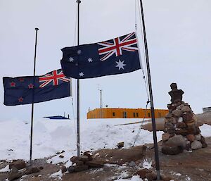 Aus and NZ flags Anzac Day