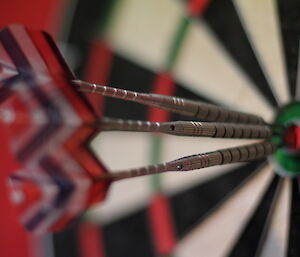 Darts in bullseye