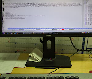 Computer log book — shows a computer monitor with the logging software open