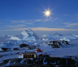 Macey Hut withing a snowy landscape