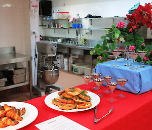 Midwinter breakfast laid out on the table.