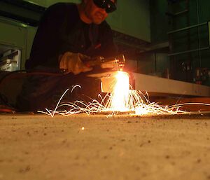 Man welding steel