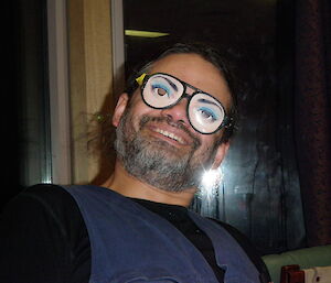 Cliff wearing a silly sunglasses.