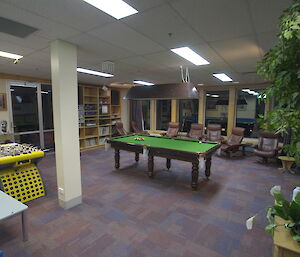Mawson lounge with pool table and lounge space