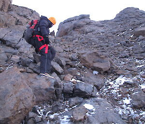 Descending scree below South Doodle summit