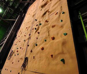 Mawson Climbing wall finished with the coloured grips in place.