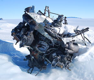 Lump of metal of the wrecked Russian aircraft engine