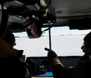 Looking for aircraft landing area from the inside of a Hagg