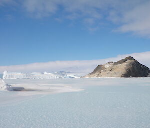 Rookery Island is a rocky mound rising out of the ice