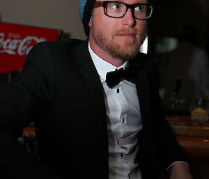 Matt Donoghue wearing glasses and a beanie