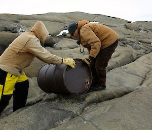 One of the found and recovered drums