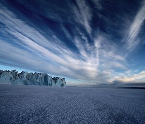 Dramatic clouds over a Mawson ice scape