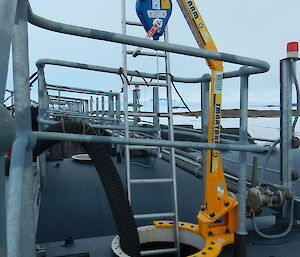 Ladder and winch: emergency extraction tested and ready