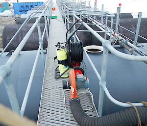 Ventilating tanks with their tops off ventilating for a day before entry