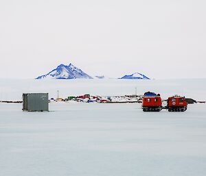 Recovering a container blown by blizzard away from the station