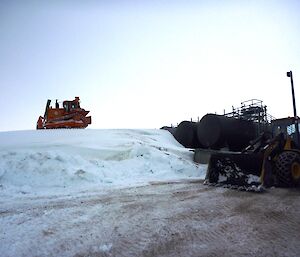 Old orange bulldozer called Kathy