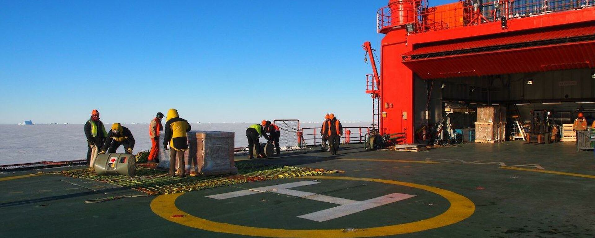 Workers on the ship