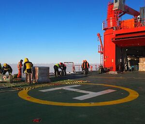 Workers on the ship