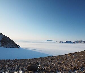 The view of the North Masson Range and Mt Henderson from above Fang hut