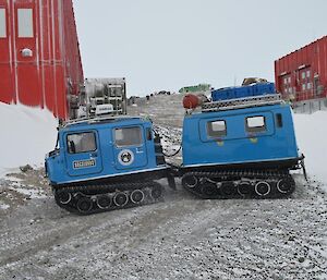 A Hägglunds driving around Mawson station