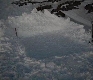 A padded out area of snow for the guys to sleep on in their bivvies