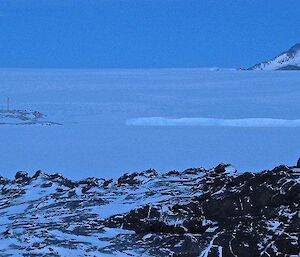 A view of Mawson station from Welch Island