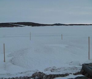 6 days later and a blizzard and there is no sign of a swimming hole with snow covering it over