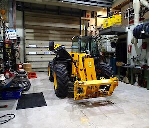 The JCB, a small tractor, with an oil leak provides a welcome relief from stocktake