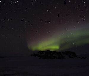 An aurora over Macey Island