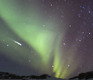 Aurora australis in the sky