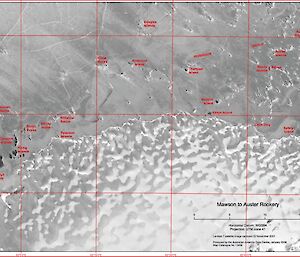 Satellite image of sea Ice between Mawson Station and Auster rookery