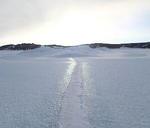 A tide crack at Bechervaise Island