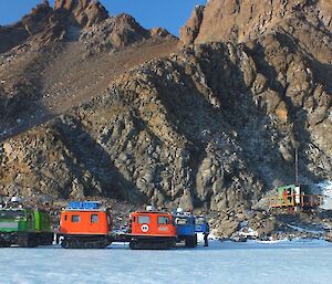 The three Hägglunds pictured at Rumdoodle hut