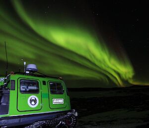 An aurora over the Green Hägglunds