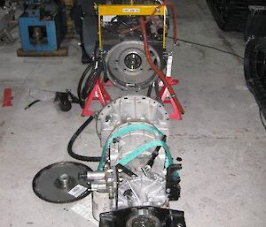 The engine with the transmission removed