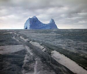 An iceberg en-route to Taylor Glacier with a tide crack in the foreground