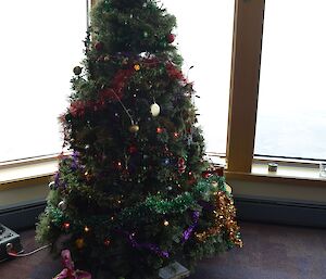 Mawson Christmas tree with decorations and lights