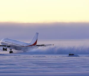 Airbus lands at runway