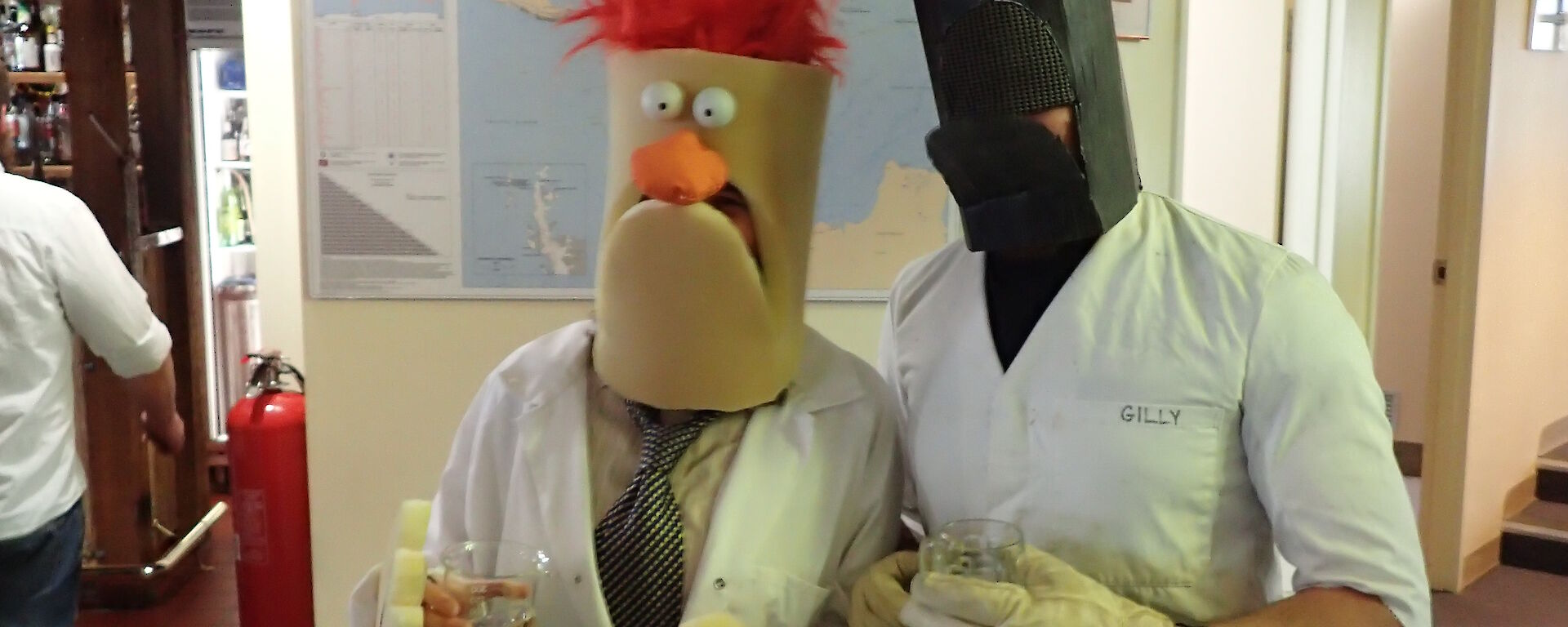 Two expeditioners in costume
