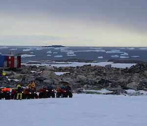 Quad bikes at field hut