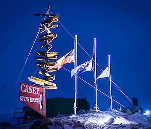 Flags at half mast