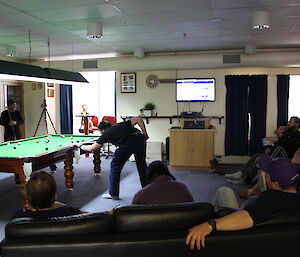 Expeditioners playing pool