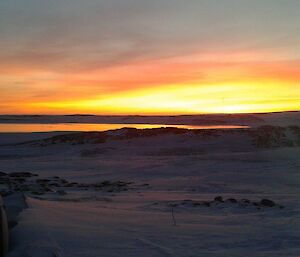 Photo showing open water where sea ice is blown out