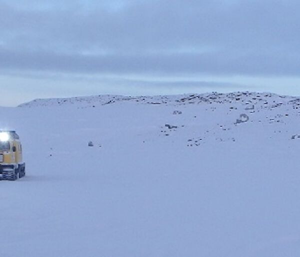 Oversnow vehicle on way to sampling site